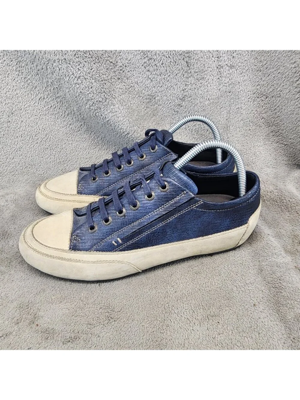 Bussola Shoes Womens Size EU 40 US 8 Novara Nora Blue Leather Sneakers *Read*